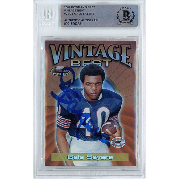 Gale Sayers Chicago Bears Autographed 2001 Bowman Best Card Beckett Authentic - Picture 1 of 4